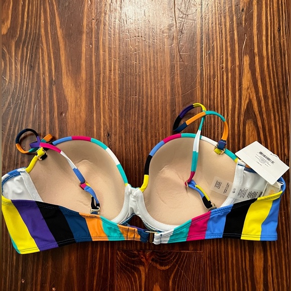 DIANE VON FURSTENBERG Constructed Bandeau Bikini Top Harper Stripe Mulitcolor - Picture 5 of 6